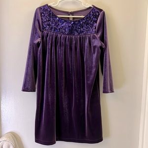 Girls’ Velvet Sequined Land's End Party Dress